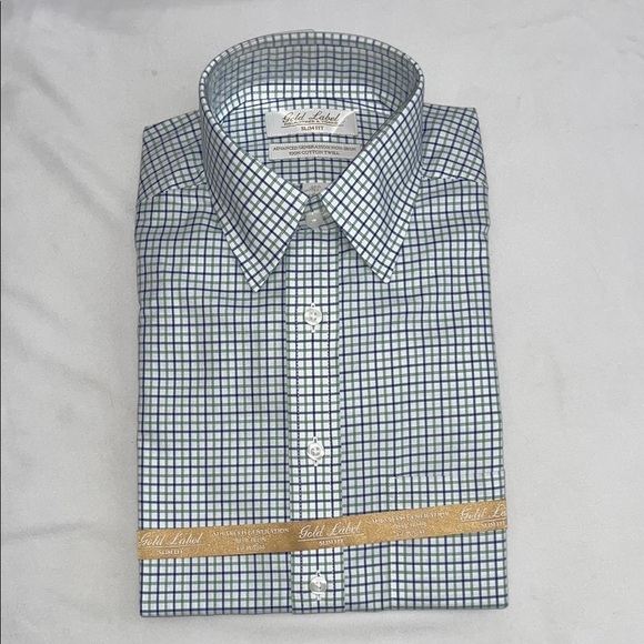 Roundtree & Yorke Blue and White Dress Shirt - Picture 1 of 10